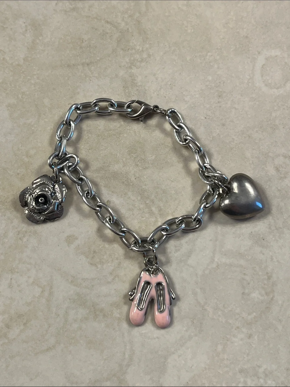 Kids Silver Ballet Charm Bracelet